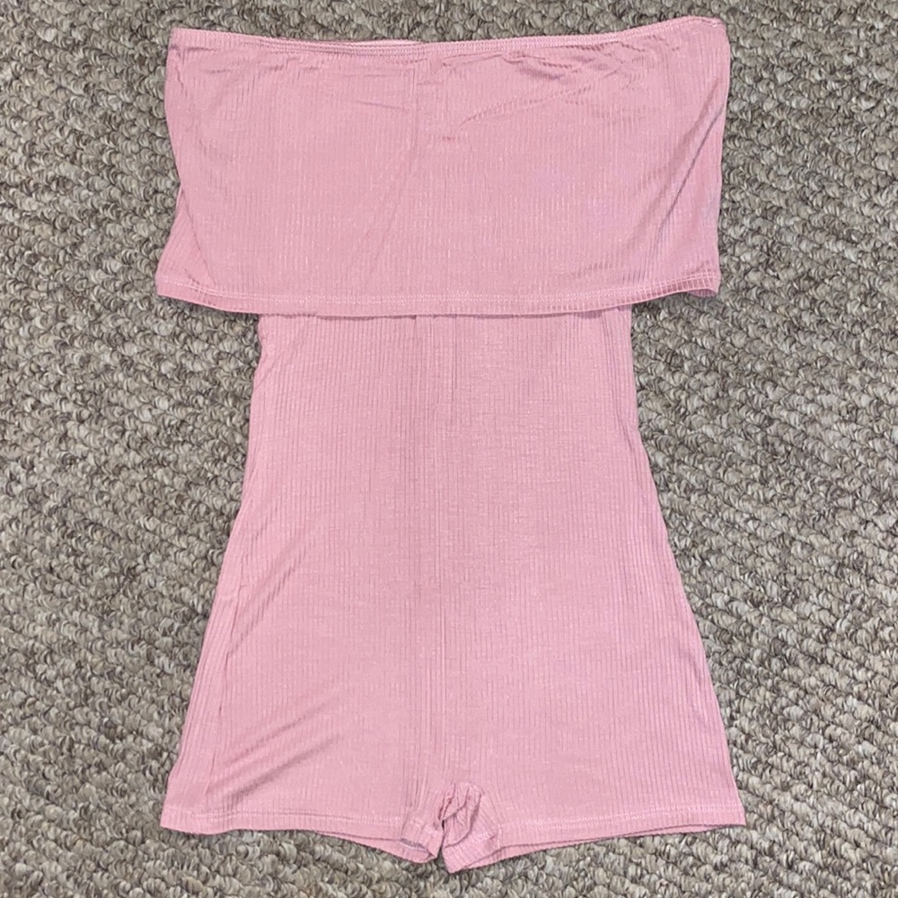 Pink Off the Shoulder Romper